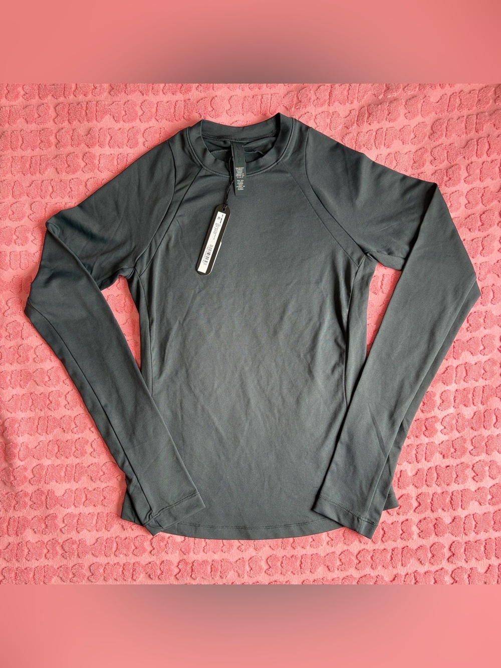SKIMS Airy Long Sleeve Crew Neck Top | Dark Teal | S | NWT 🏷️ - Picture 7 of 10